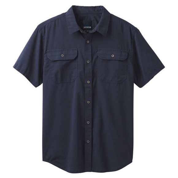 (B4) prAna Men's Nautical Cayman Short Sleeve Shirt, Size XS, NWT - Picture 2 of 9